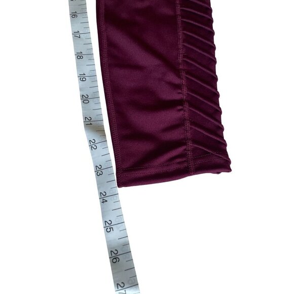 Nicole Miller Sport Women's Leggings Size Medium Wine Pockets New $68 - Picture 11 of 11